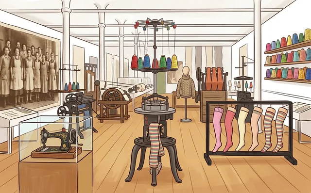 Ilustración del juego: interior del museo textil de Can Marfà